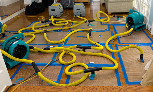 Professional Flood Damage Restoration technician working in Hope, RI
